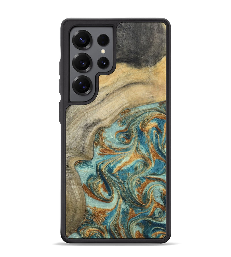 Galaxy S25 Ultra Wood Phone Case - Clayton (Teal & Gold, 798656)
