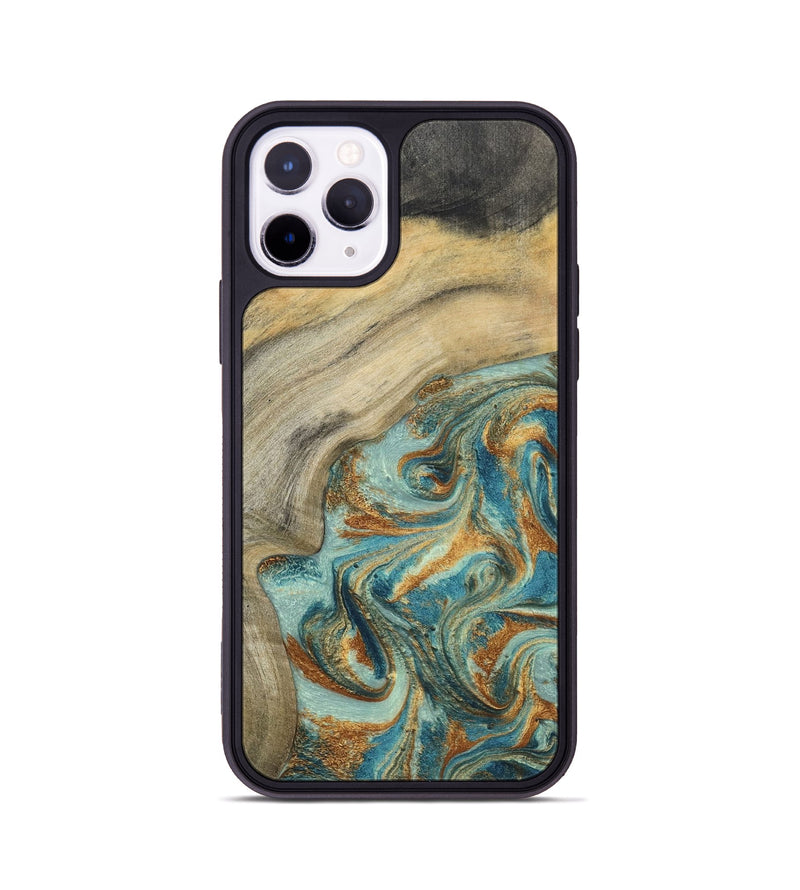iPhone 11 Pro Wood Phone Case - Clayton (Teal & Gold, 798656)