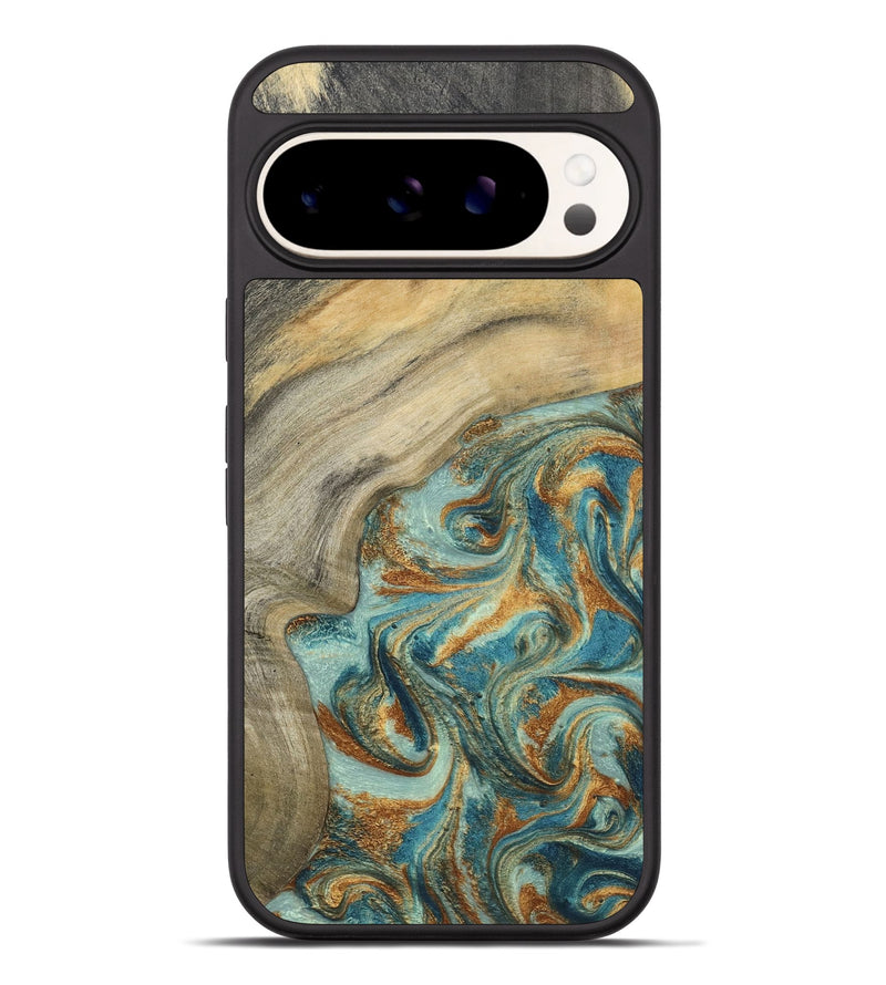 Pixel 9 Pro XL Wood Phone Case - Clayton (Teal & Gold, 798656)