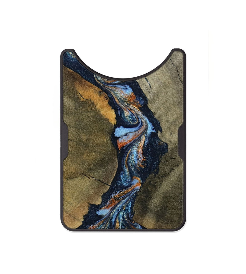 Alloy Wood Wallet - Aleta (Teal & Gold, 798657)