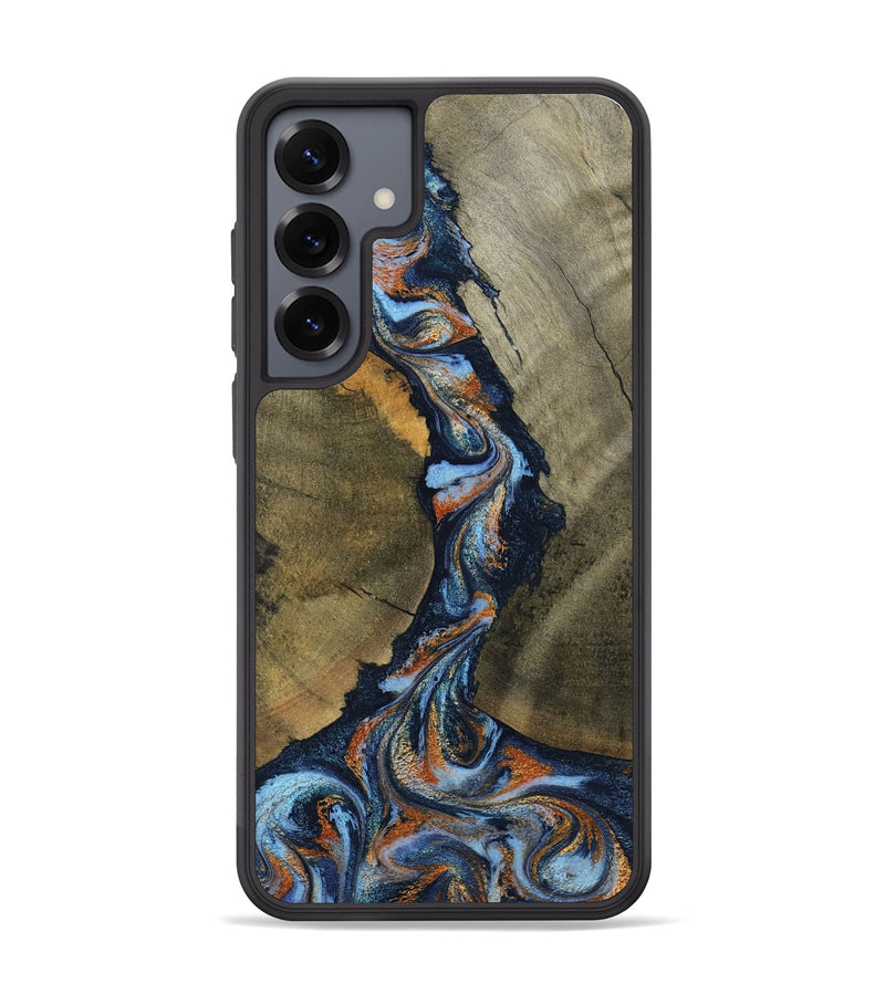 Galaxy S25 Plus Wood Phone Case - Aleta (Teal & Gold, 798657)