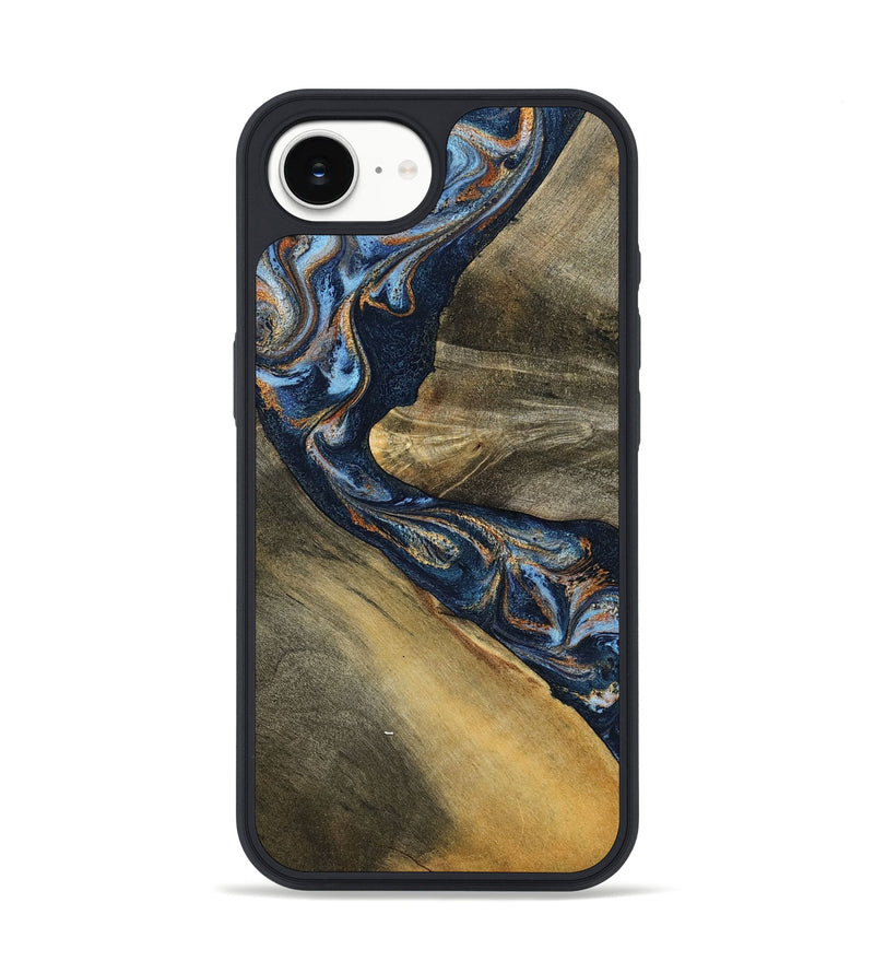 iPhone 16e Wood Phone Case - Julien (Teal & Gold, 798658)