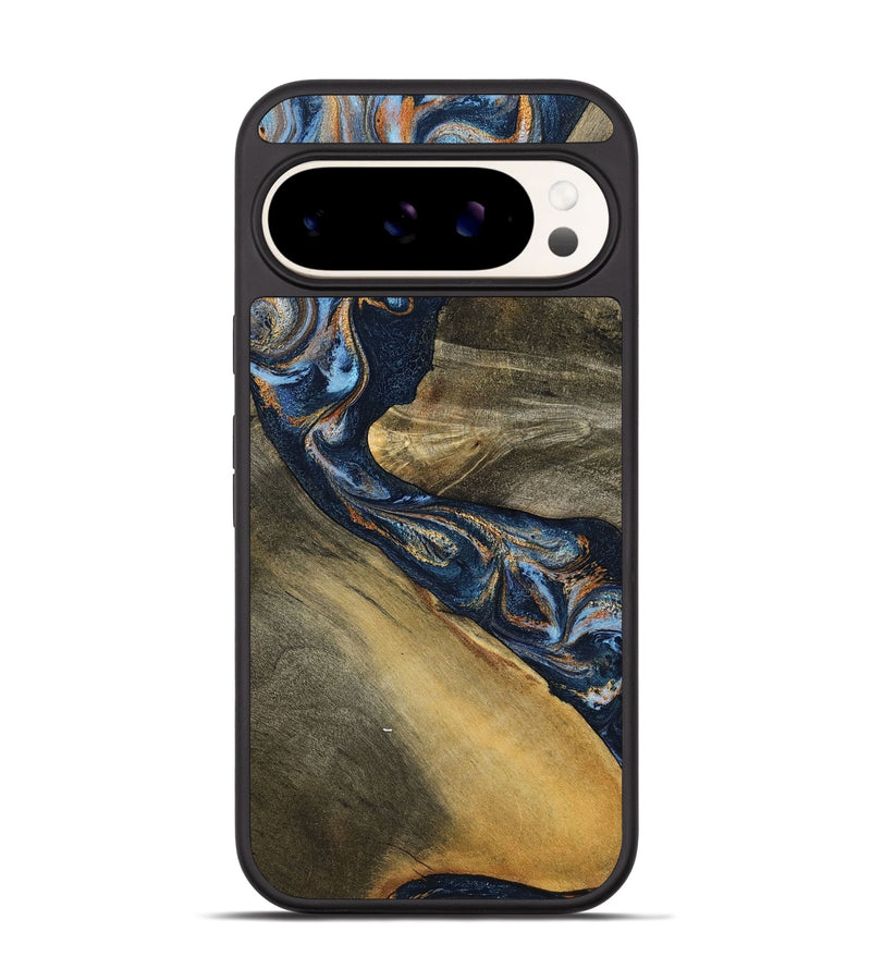 Pixel 9 Pro Wood Phone Case - Julien (Teal & Gold, 798658)