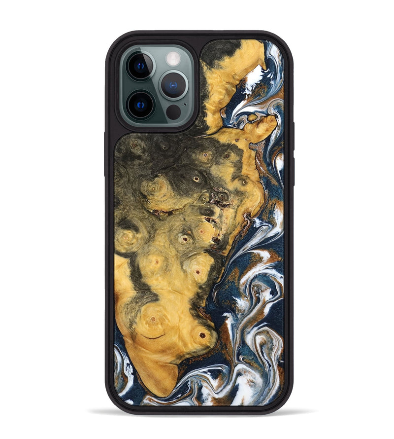 iPhone 12 Pro Max Wood Phone Case - Ludwig (Teal & Gold, 798659)