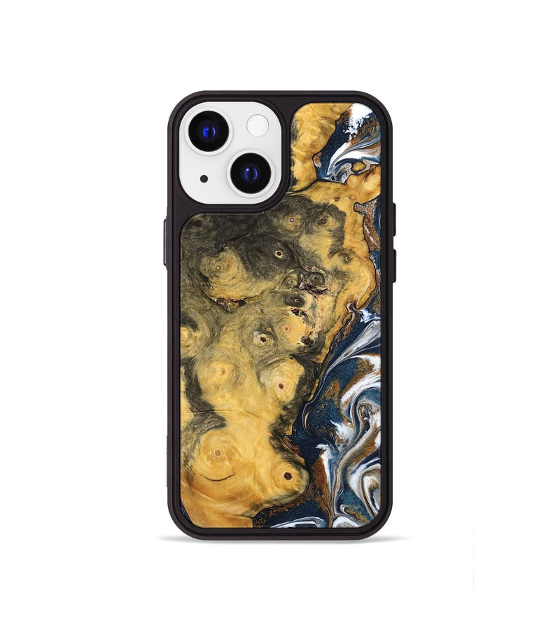 iPhone 13 mini Wood Phone Case - Ludwig (Teal & Gold, 798659)