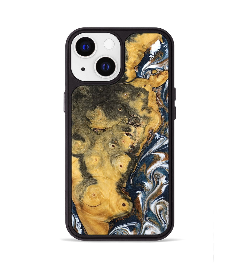 iPhone 13 Wood Phone Case - Ludwig (Teal & Gold, 798659)