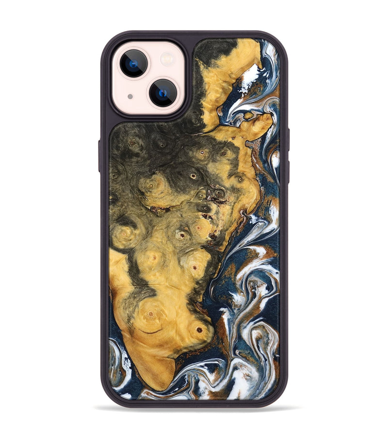 iPhone 14 Plus Wood Phone Case - Ludwig (Teal & Gold, 798659)
