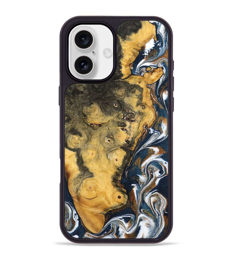 iPhone 16 Plus Wood Phone Case - Ludwig (Teal & Gold, 798659)