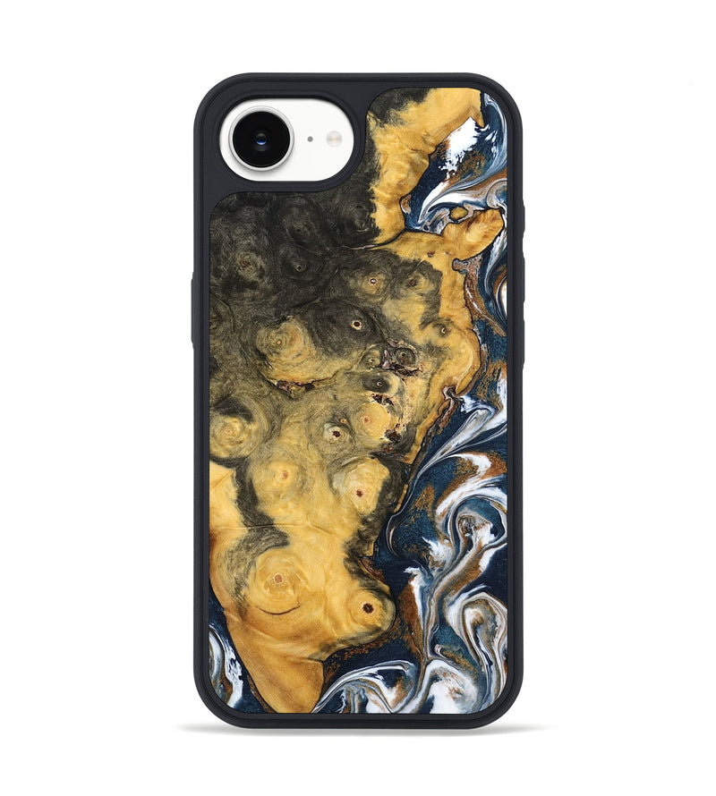 iPhone 16e Wood Phone Case - Ludwig (Teal & Gold, 798659)