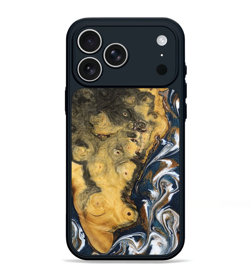 iPhone 17 Pro Max Wood Phone Case - Ludwig (Teal & Gold, 798659)