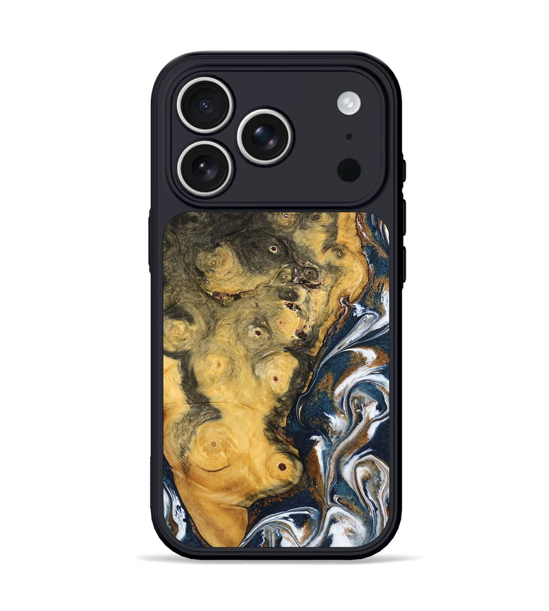 iPhone 17 Pro Wood Phone Case - Ludwig (Teal & Gold, 798659)