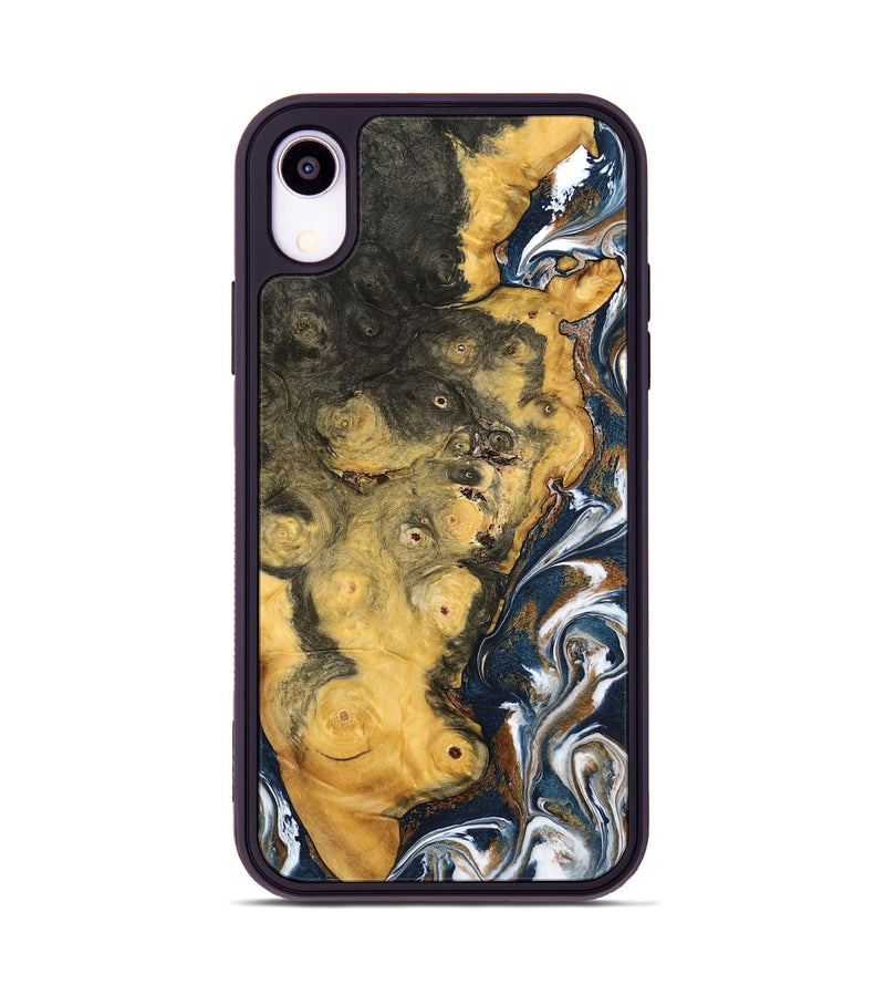 iPhone Xr Wood Phone Case - Ludwig (Teal & Gold, 798659)