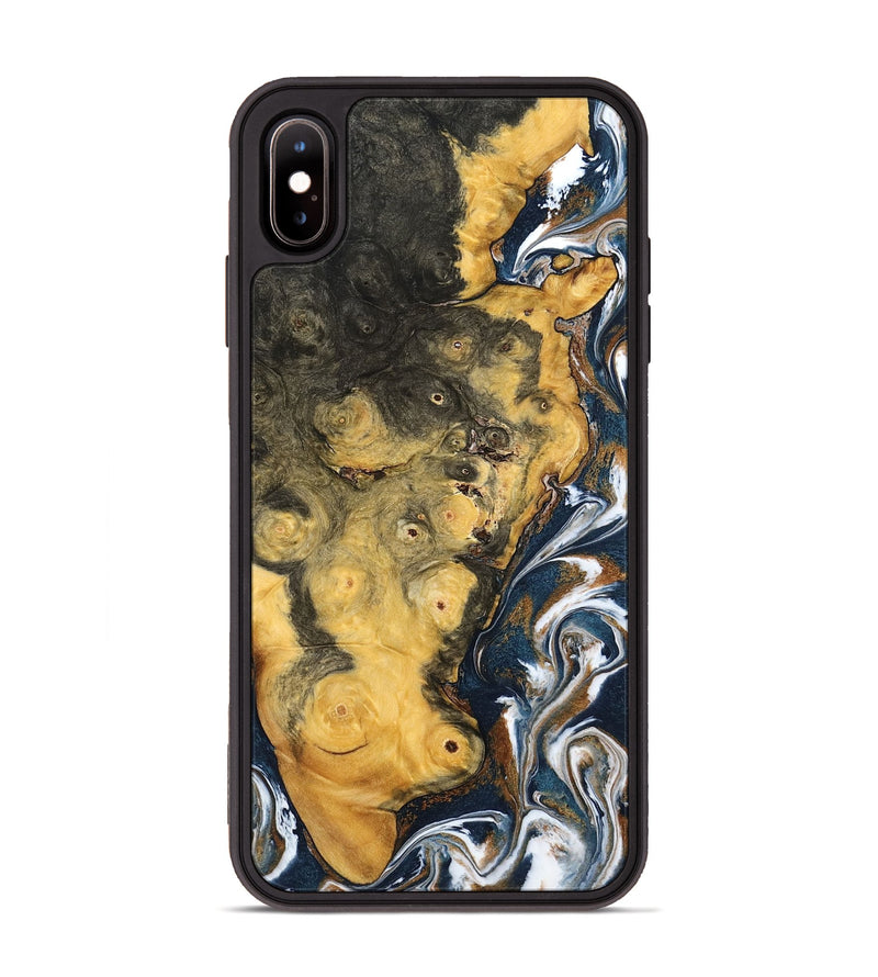 iPhone Xs Max Wood Phone Case - Ludwig (Teal & Gold, 798659)