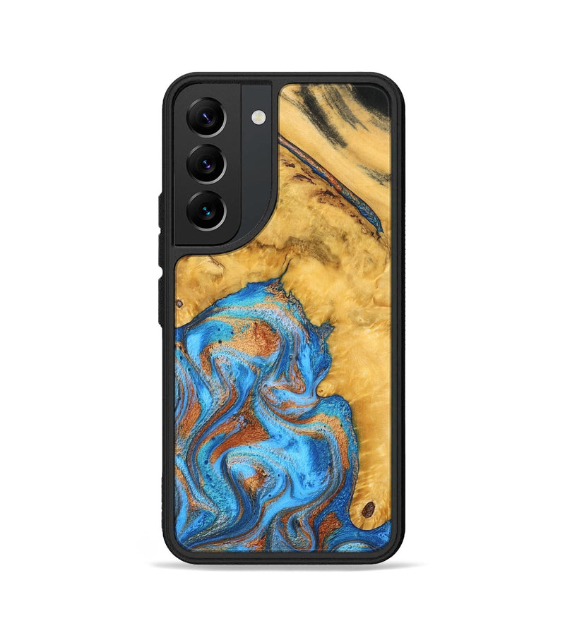 Galaxy S22 Wood Phone Case - Roxana (Teal & Gold, 798660)