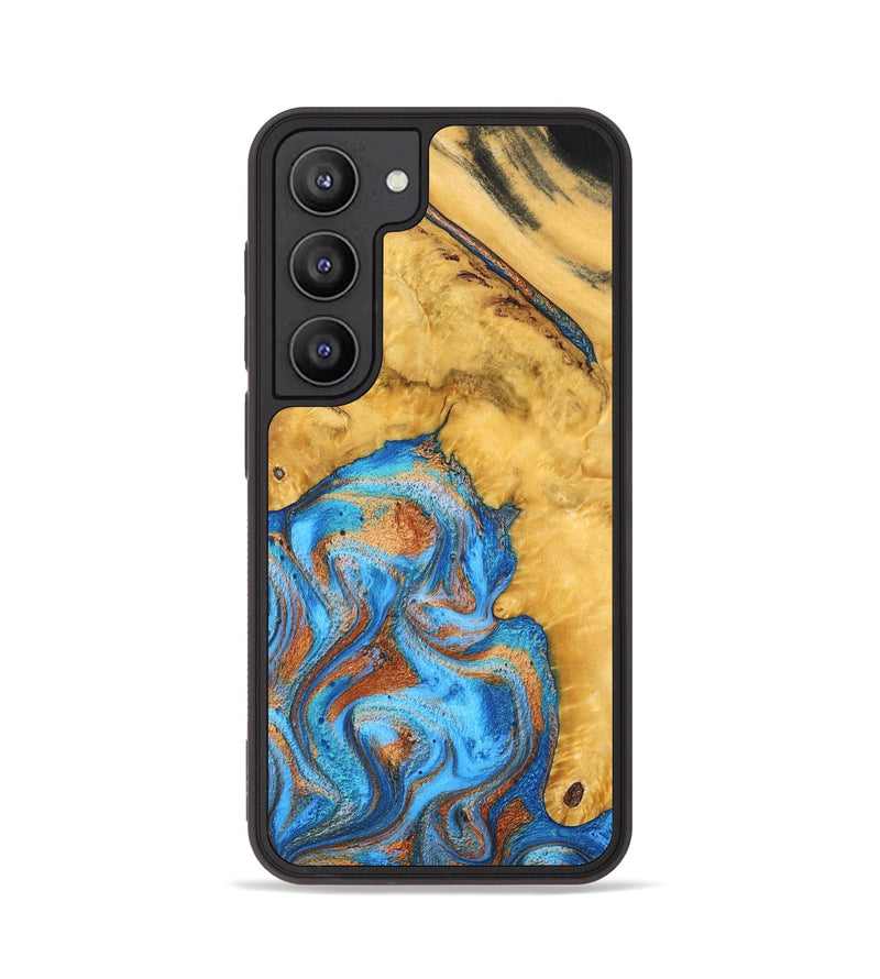 Galaxy S23 Wood Phone Case - Roxana (Teal & Gold, 798660)