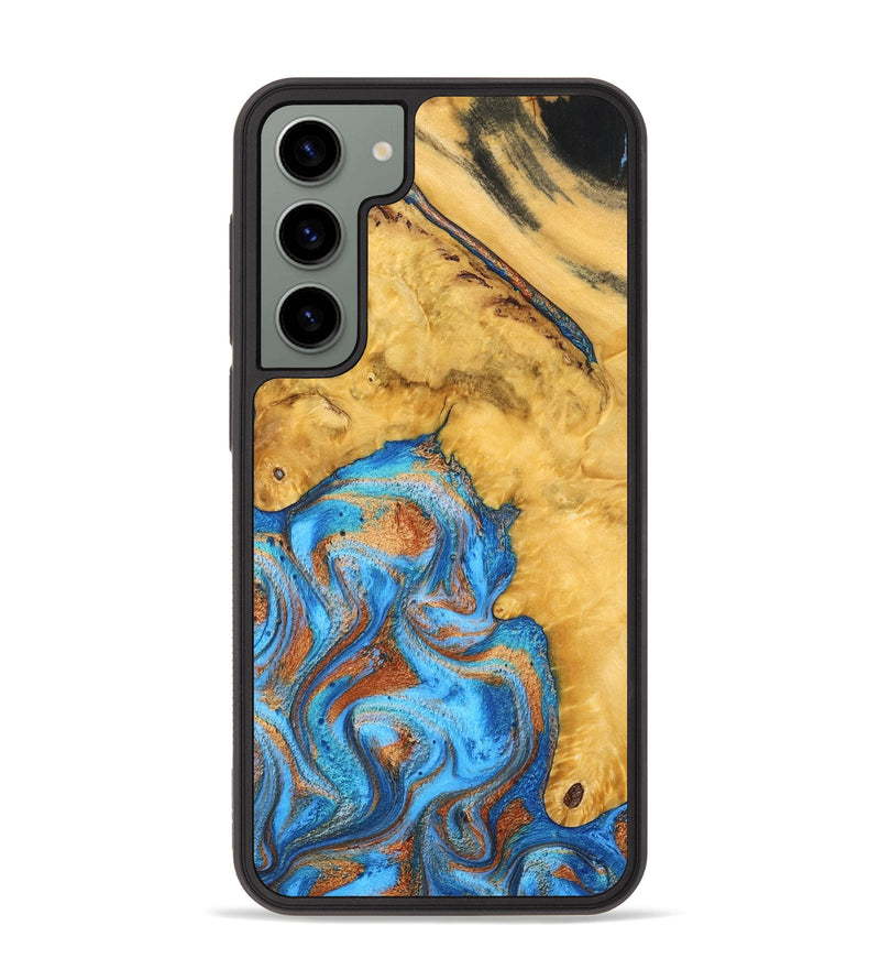 Galaxy S23 Plus Wood Phone Case - Roxana (Teal & Gold, 798660)
