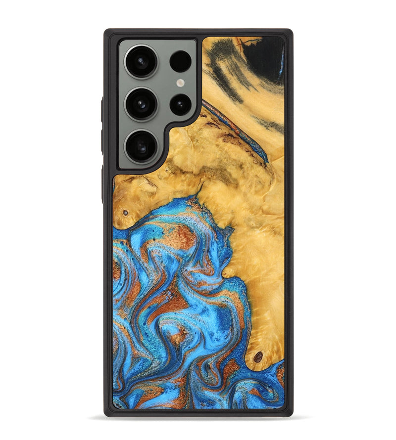 Galaxy S23 Ultra Wood Phone Case - Roxana (Teal & Gold, 798660)