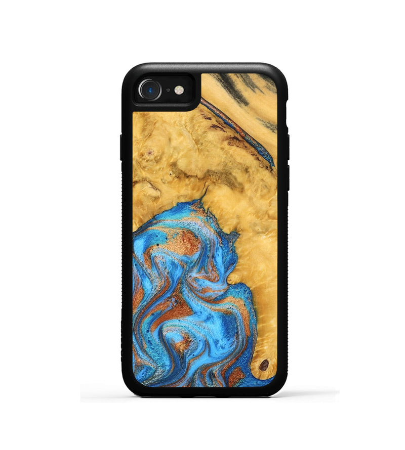 iPhone SE Wood Phone Case - Roxana (Teal & Gold, 798660)
