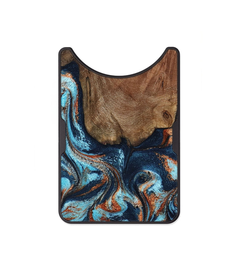 Alloy Wood Wallet - Daisha (Teal & Gold, 798662)