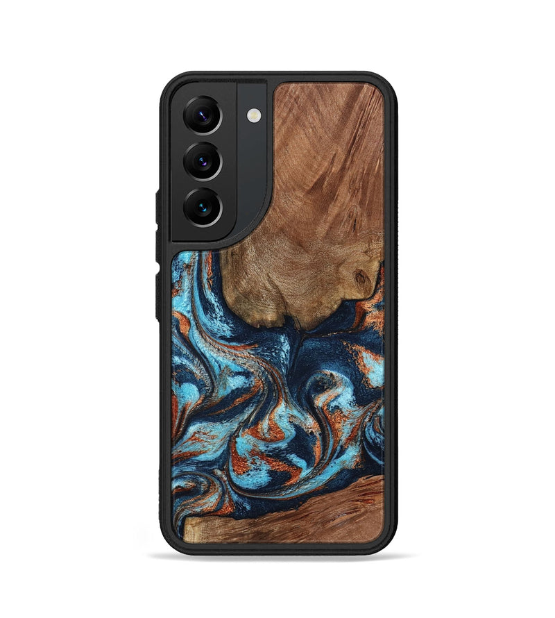 Galaxy S22 Wood Phone Case - Daisha (Teal & Gold, 798662)