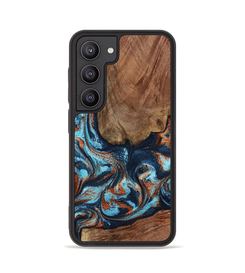 Galaxy S23 Wood Phone Case - Daisha (Teal & Gold, 798662)