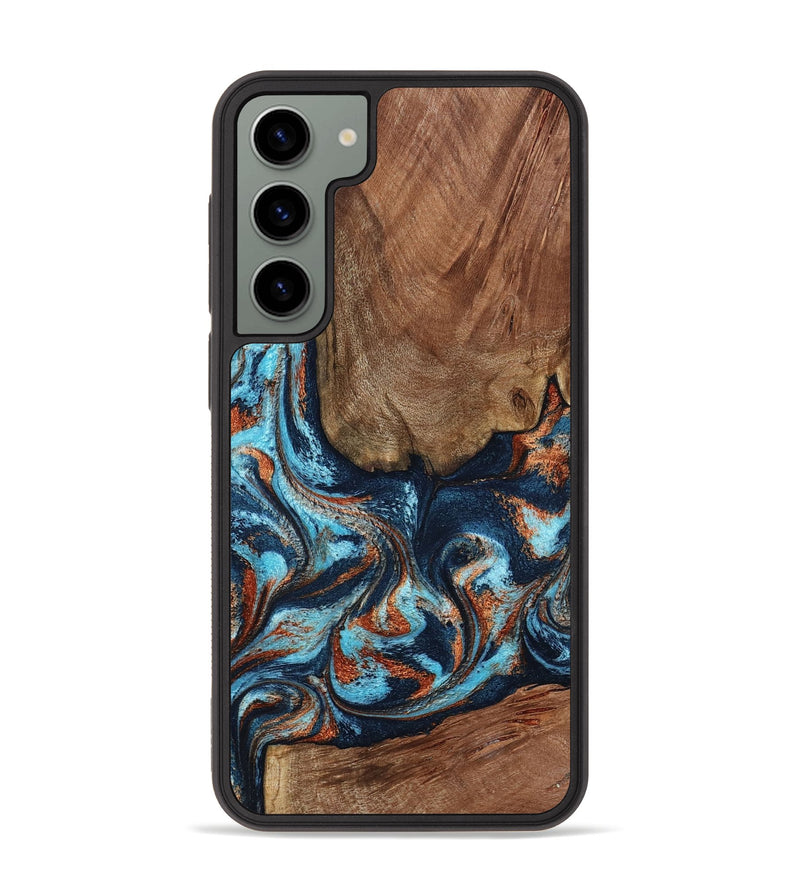 Galaxy S23 Plus Wood Phone Case - Daisha (Teal & Gold, 798662)