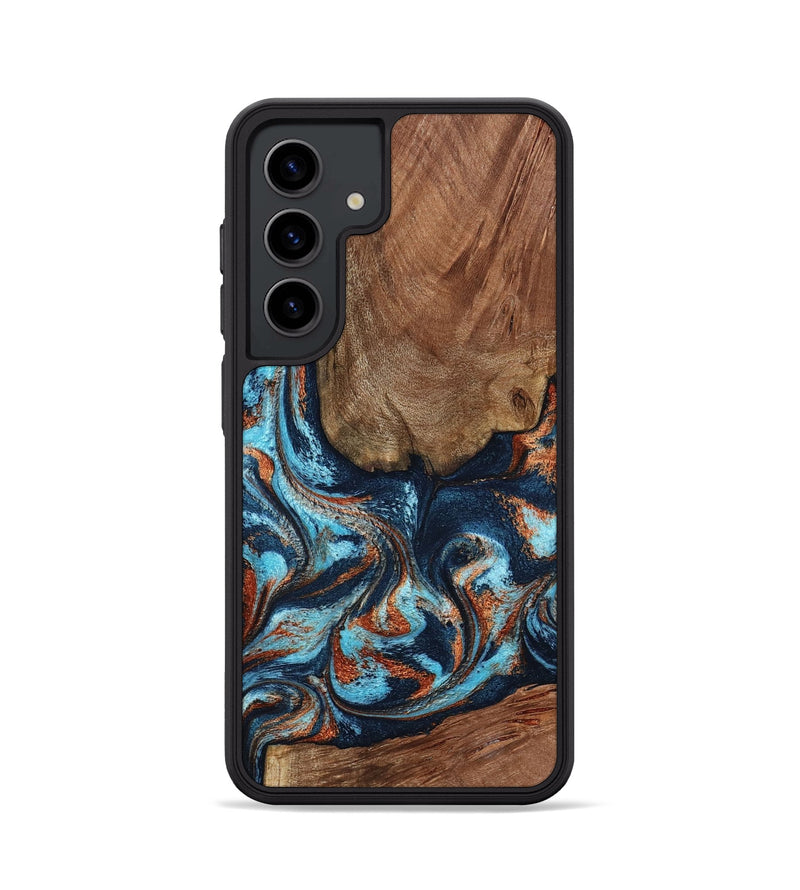 Galaxy S24 Wood Phone Case - Daisha (Teal & Gold, 798662)