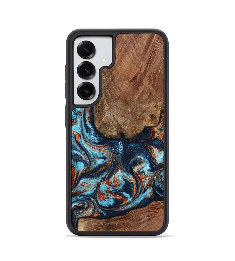 Galaxy S25 Wood Phone Case - Daisha (Teal & Gold, 798662)