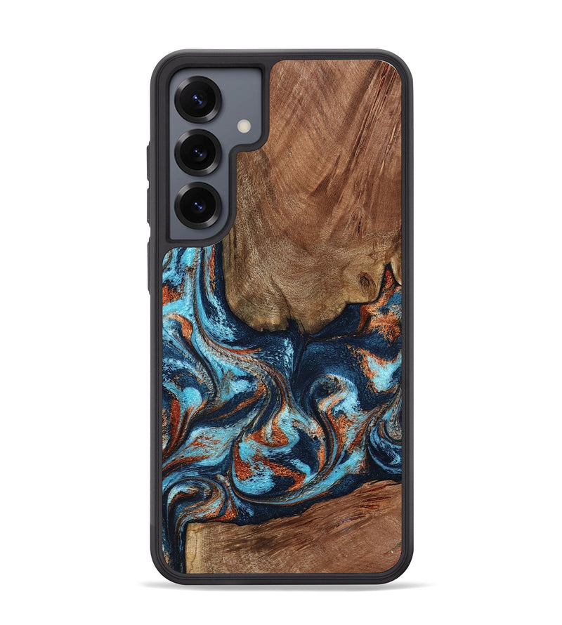 Galaxy S25 Plus Wood Phone Case - Daisha (Teal & Gold, 798662)