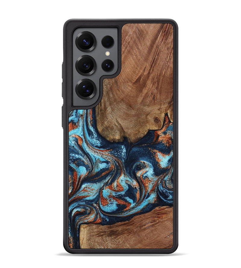 Galaxy S25 Ultra Wood Phone Case - Daisha (Teal & Gold, 798662)