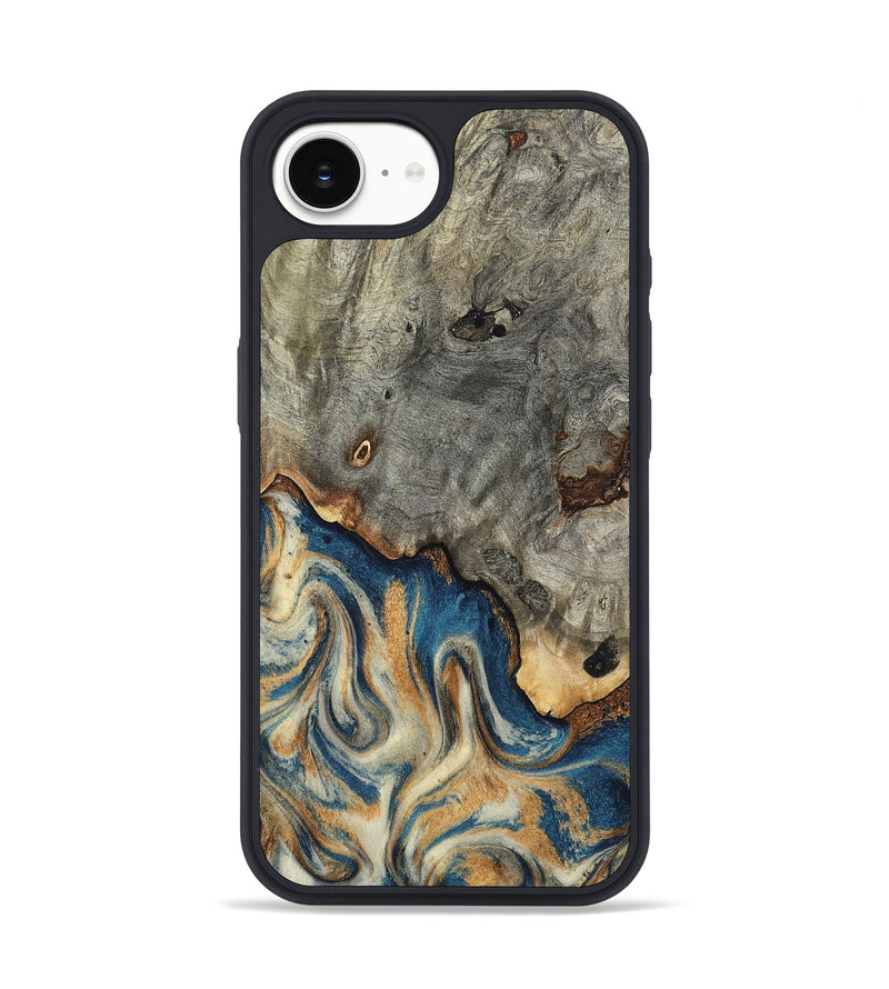 iPhone 16e Wood Phone Case - Maudie (Teal & Gold, 798663)