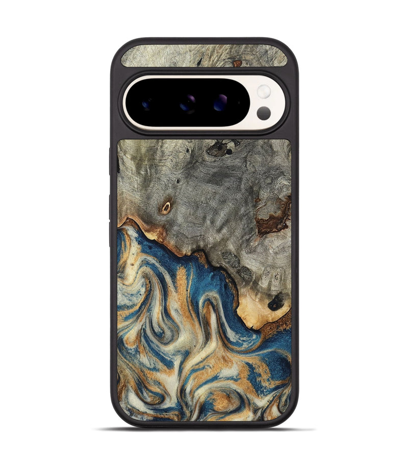 Pixel 9 Pro Wood Phone Case - Maudie (Teal & Gold, 798663)
