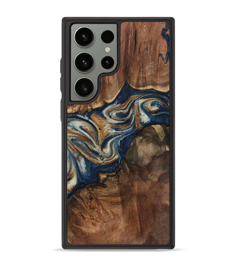 Galaxy S23 Ultra Wood Phone Case - Newton (Teal & Gold, 798664)