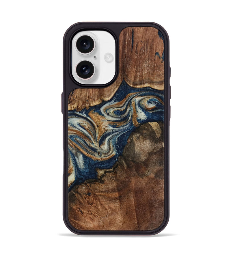 iPhone 17 Wood Phone Case - Newton (Teal & Gold, 798664)