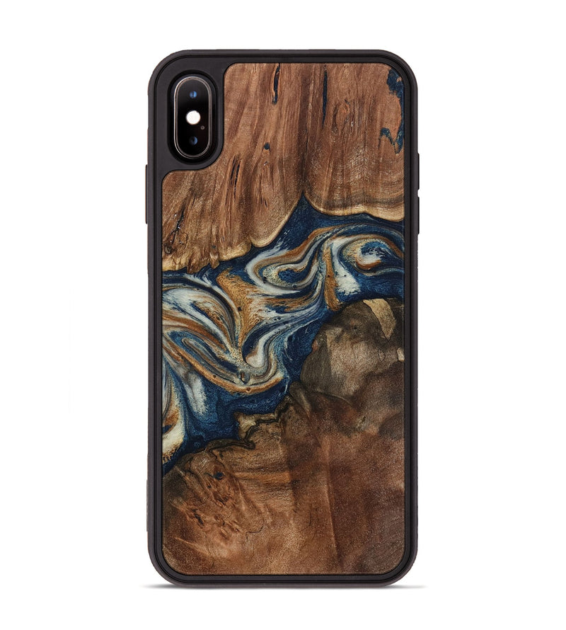 iPhone Xs Max Wood Phone Case - Newton (Teal & Gold, 798664)