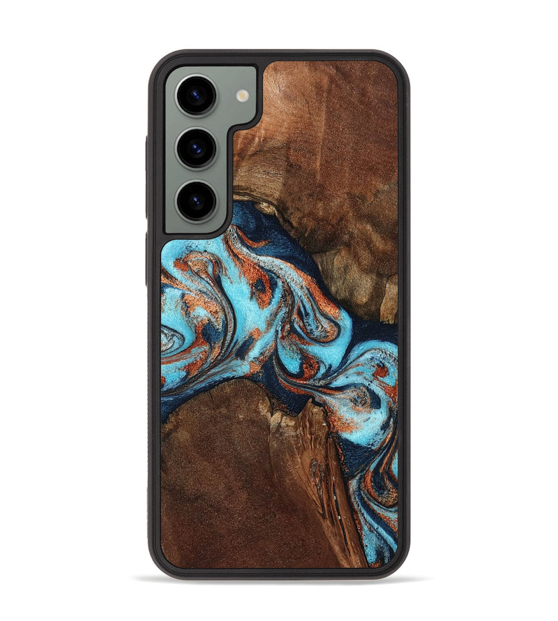 Galaxy S23 Plus Wood Phone Case - Karson (Teal & Gold, 798665)