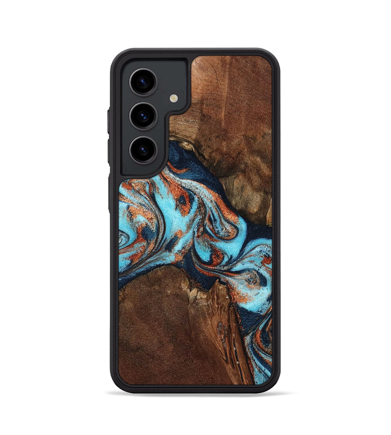 Galaxy S24 Wood Phone Case - Karson (Teal & Gold, 798665)