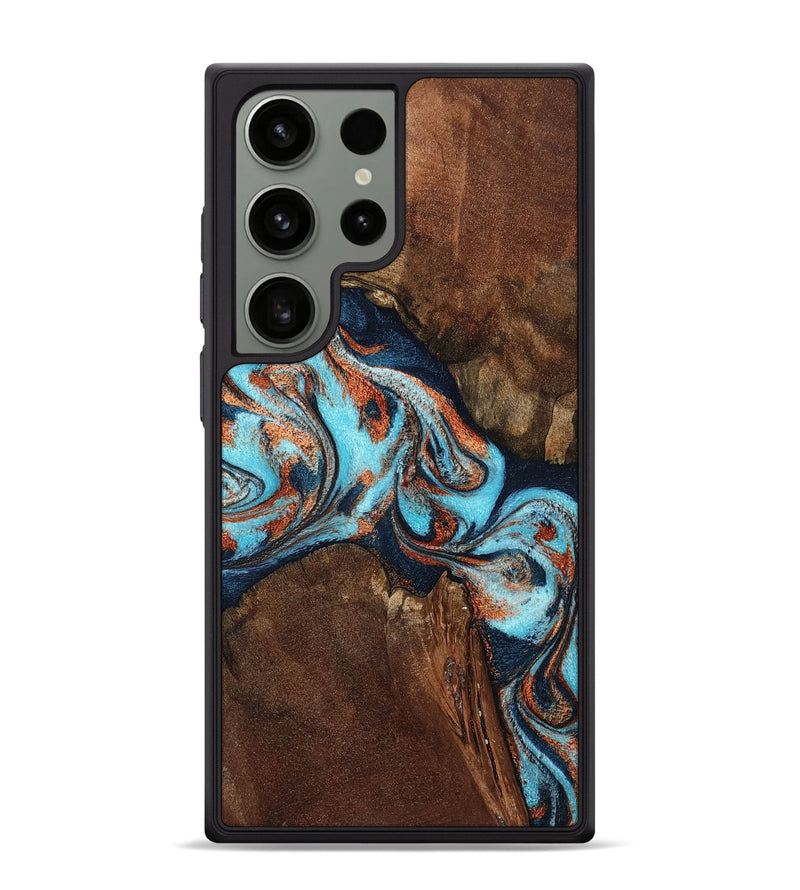 Galaxy S24 Ultra Wood Phone Case - Karson (Teal & Gold, 798665)