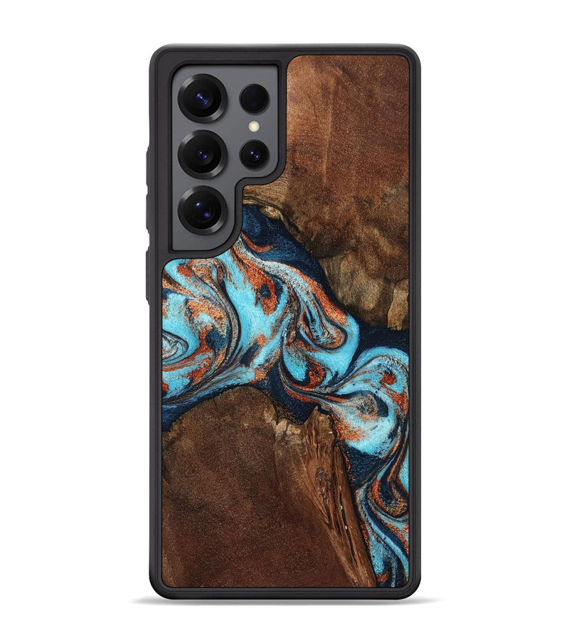 Galaxy S25 Ultra Wood Phone Case - Karson (Teal & Gold, 798665)