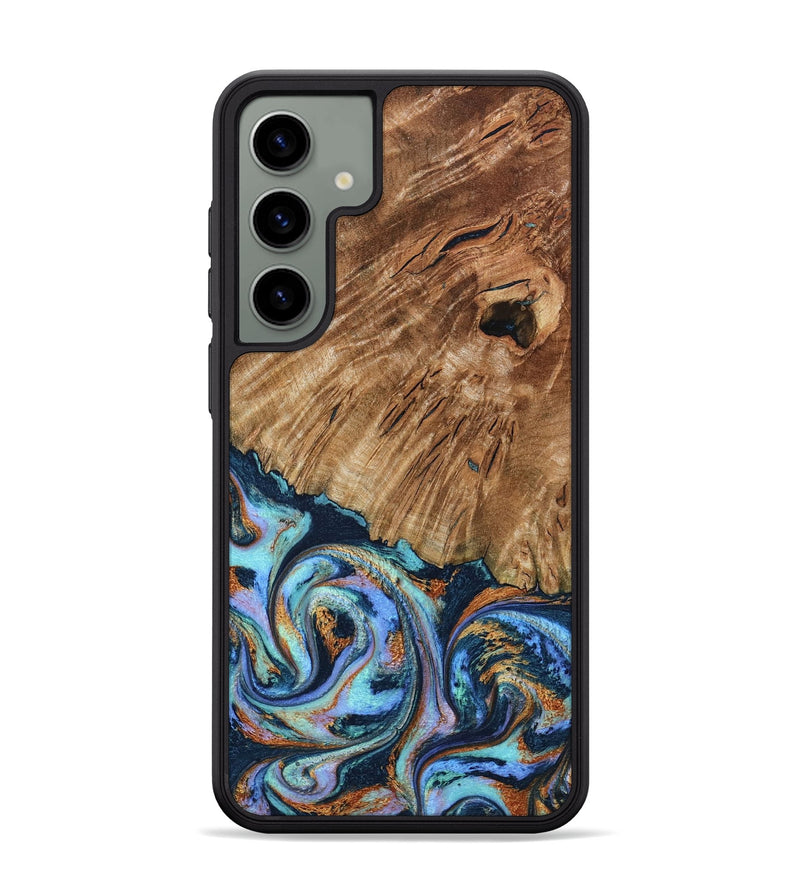 Galaxy S24 Plus Wood Phone Case - Hermon (Teal & Gold, 798667)