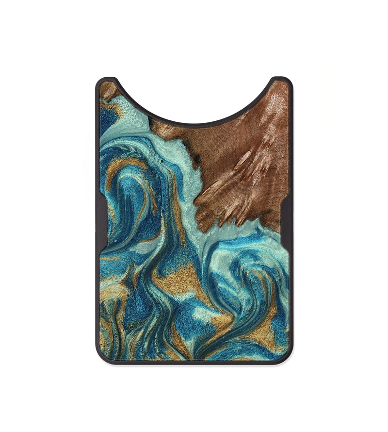 Alloy Wood Wallet - Anita (Teal & Gold, 798668)