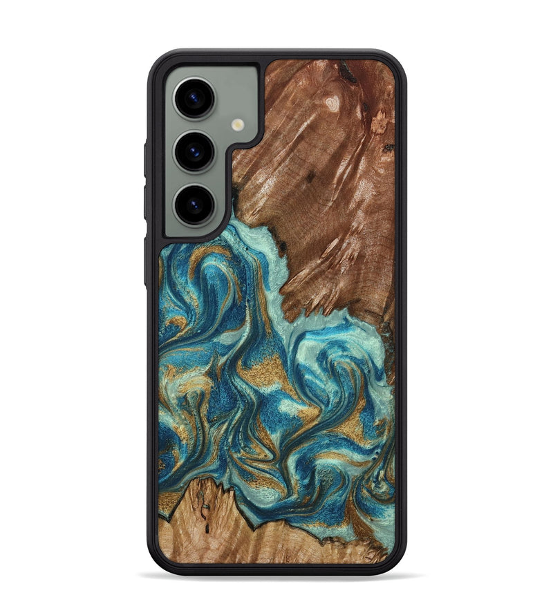 Galaxy S24 Plus Wood Phone Case - Anita (Teal & Gold, 798668)