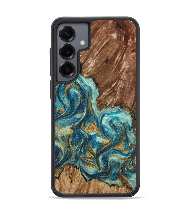 Galaxy S25 Plus Wood Phone Case - Anita (Teal & Gold, 798668)