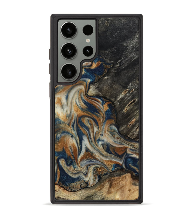 Galaxy S23 Ultra Wood Phone Case - Mitch (Teal & Gold, 798669)