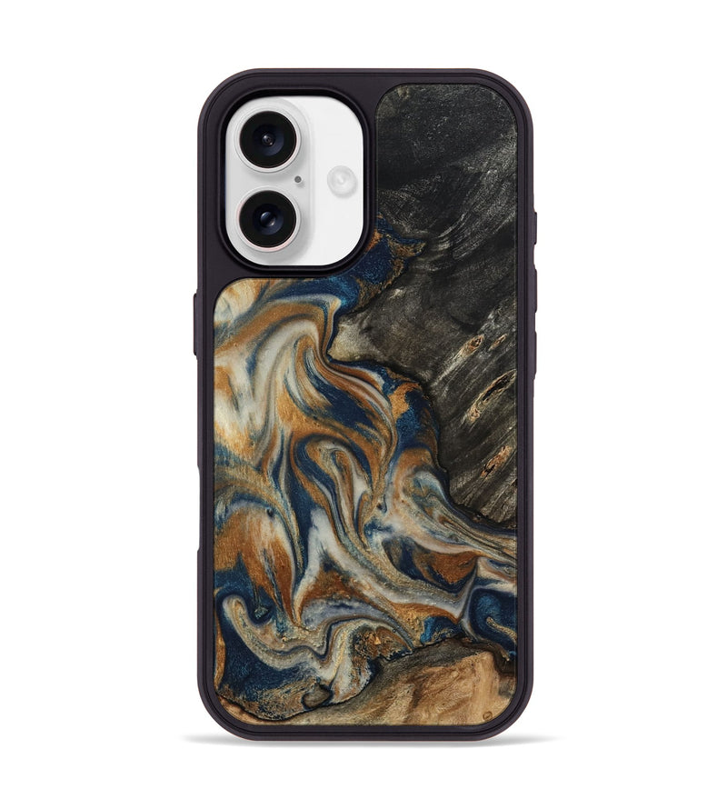 iPhone 17 Wood Phone Case - Mitch (Teal & Gold, 798669)