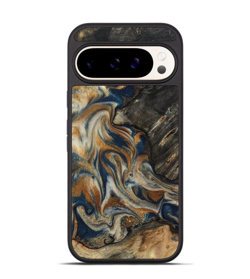 Pixel 9 Pro Wood Phone Case - Mitch (Teal & Gold, 798669)