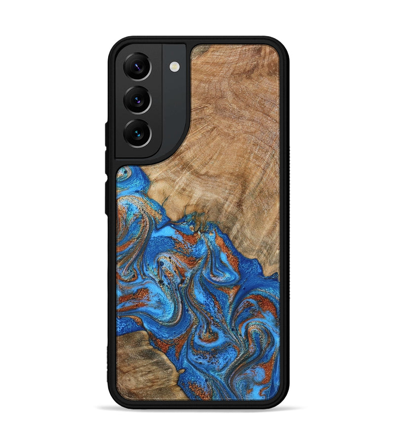 Galaxy S22 Plus Wood Phone Case - Cristin (Teal & Gold, 798670)