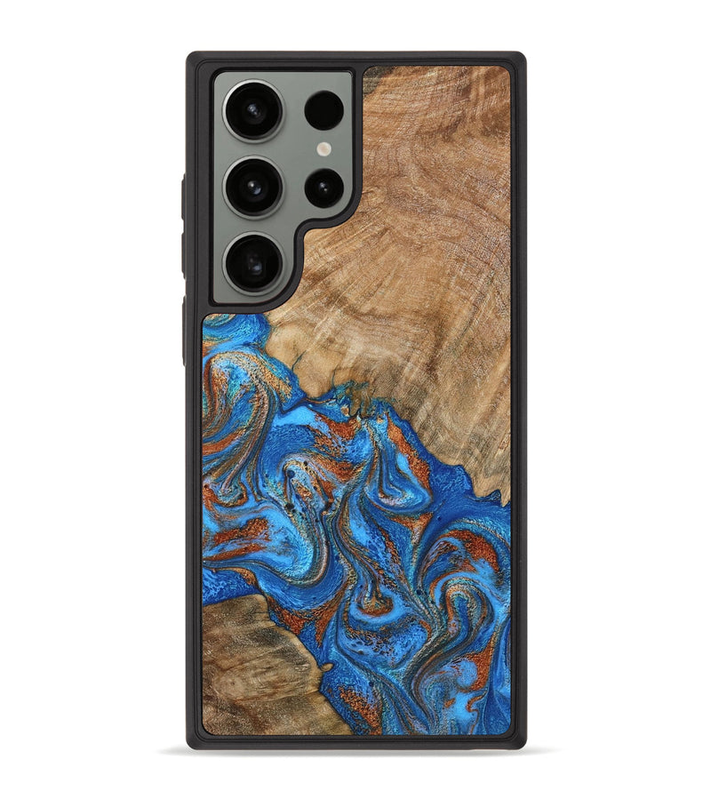 Galaxy S23 Ultra Wood Phone Case - Cristin (Teal & Gold, 798670)