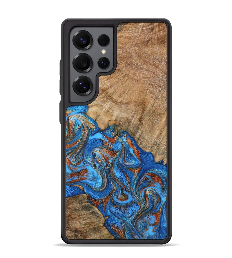 Galaxy S25 Ultra Wood Phone Case - Cristin (Teal & Gold, 798670)