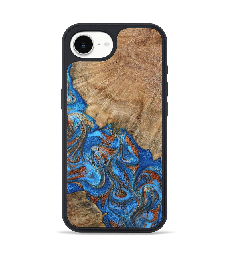 iPhone 16e Wood Phone Case - Cristin (Teal & Gold, 798670)